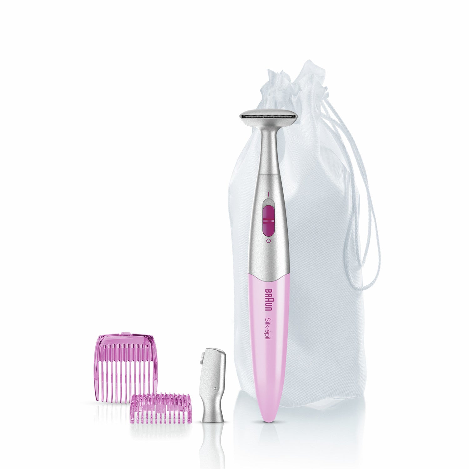 Braun Silk Epil Bikini Styler FG1100 Rifinitore Bikini Donna di Precisione 3 in 1 Con 4 Accessori Rosa