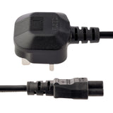 StarTech.com Cavo di Alimentazione per Notebook da 2m; Cavo Elettrico AC di Ricambio per Alimentatori da BS 1363 UK a C5 2.5A-250V, 18AWG, Omologato UL