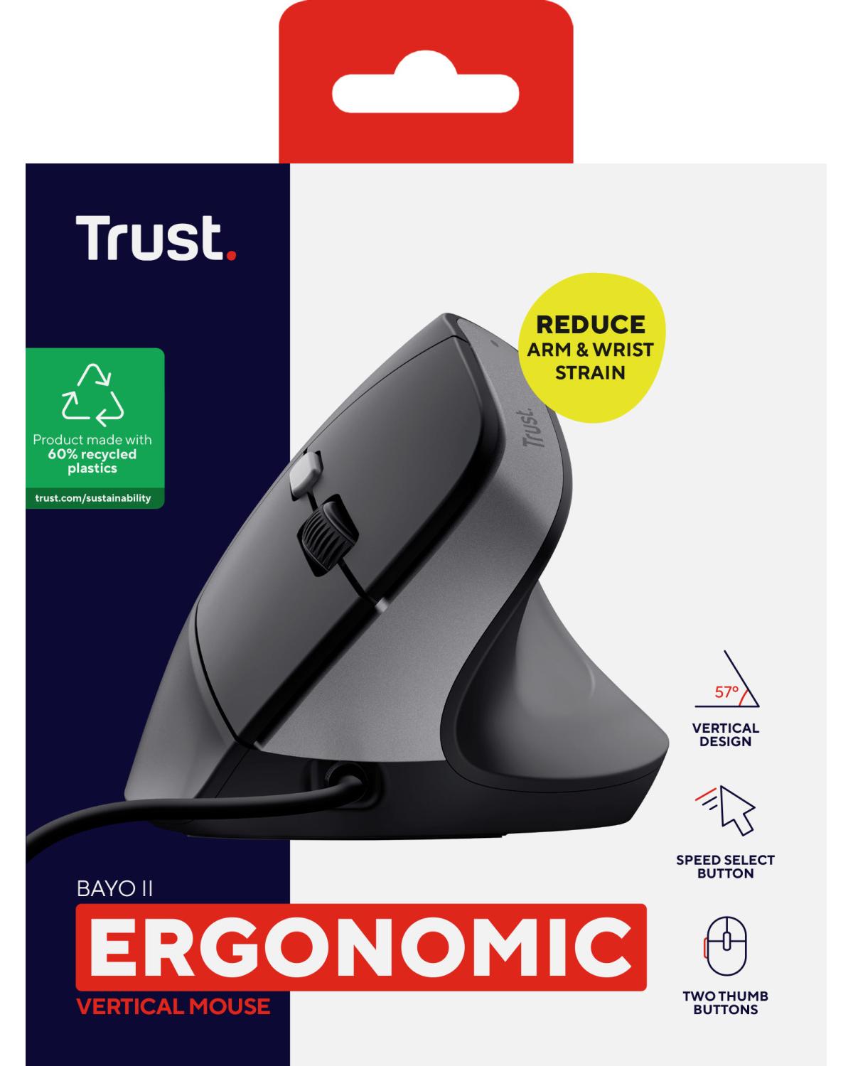Trust Bayo II mouse Mano destra USB tipo A 2400 DPI