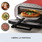 Ariete 3901 Da Gennaro, Forno per pizza, 2200W, Temperatura 430 C, 2 minuti di cottura, Pietra refrattaria, Rosso