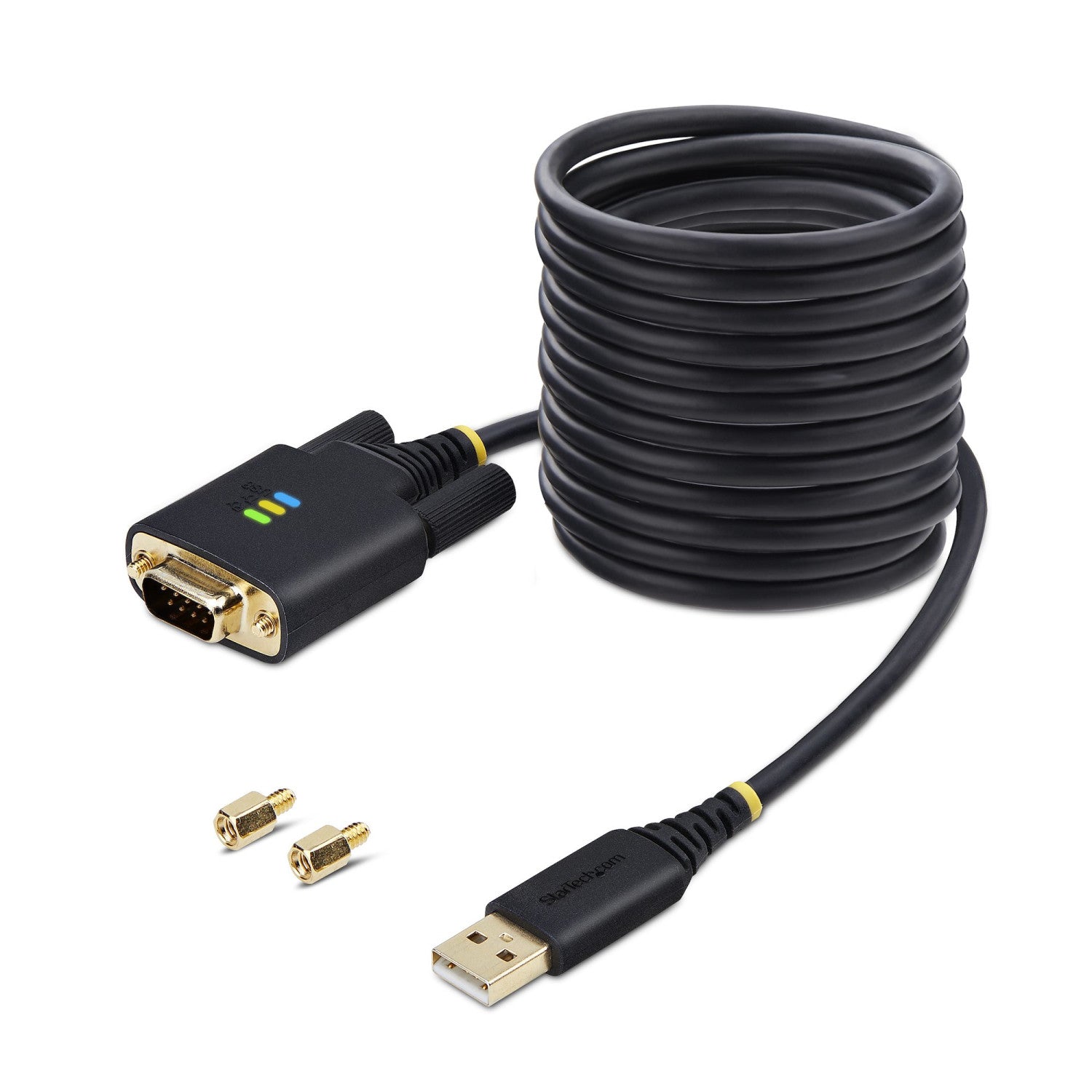 StarTech.com Cavo da USB a seriale da 3 m, ritenzione COM, viti/dadi intercambiabili, adattatore USB-A a DB9 RS232, IC FTDI, protezione ESD, Windows/macOS/Linux