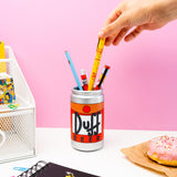 Grupo Erik Portapenne 3D The Simpsons Duff Beer in Resina con Set Cancelleria - 2 Penne, Matita, Gomma e Temperino