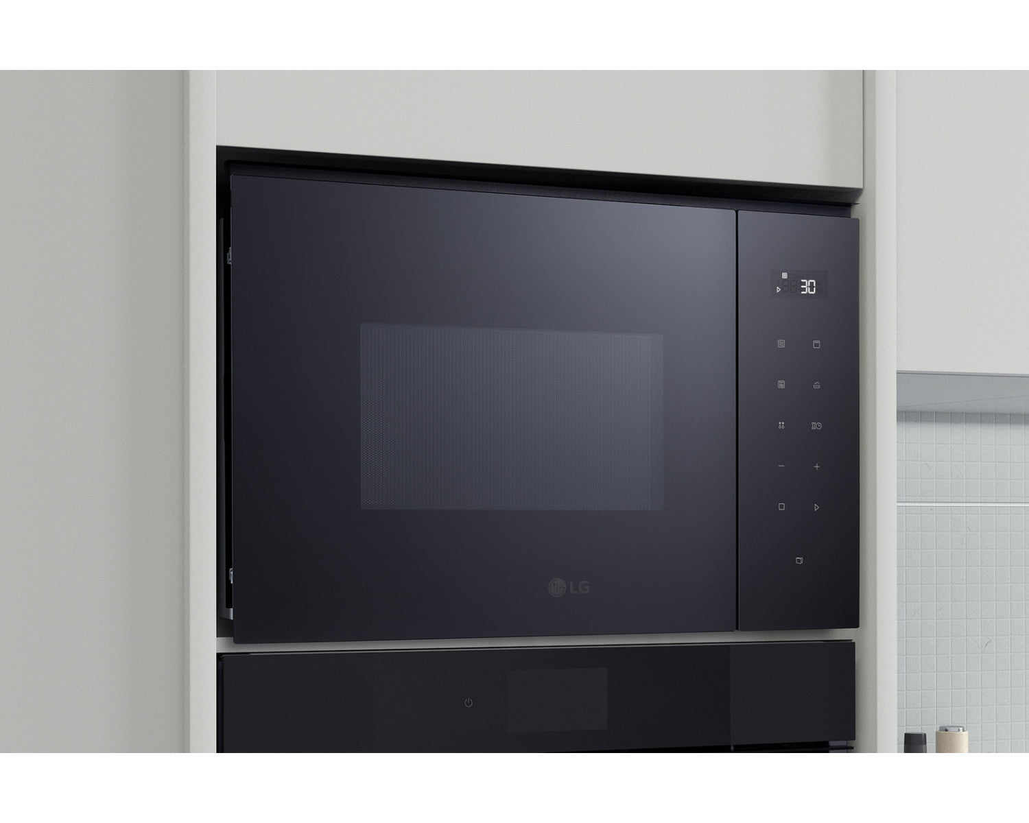LG MGBZ2593F forno a microonde Nero, Acciaio inox Microonde con grill Da incasso 25 L 1450 W