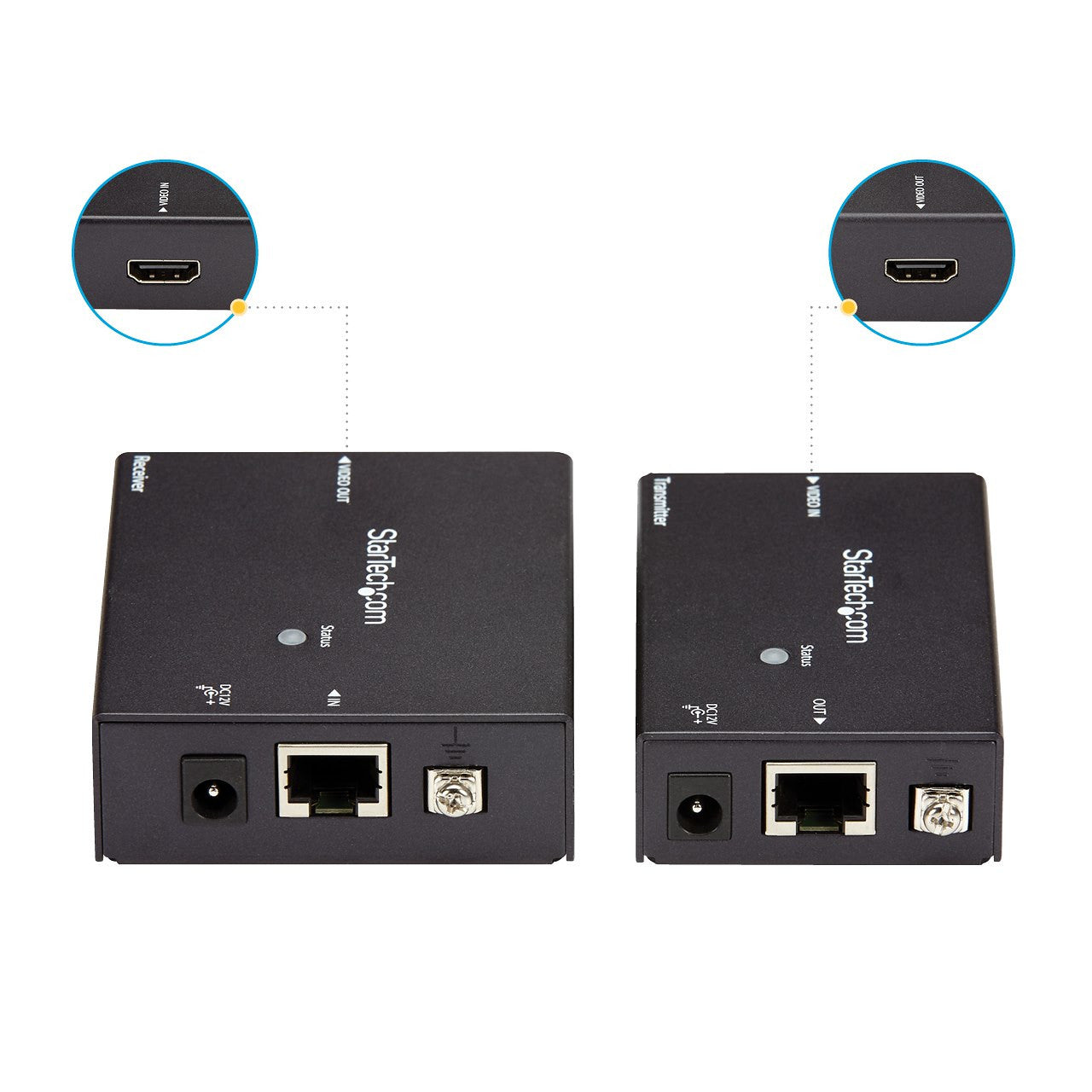 StarTech.com ST121HDBTE moltiplicatore AV Trasmettitore e ricevitore AV Nero