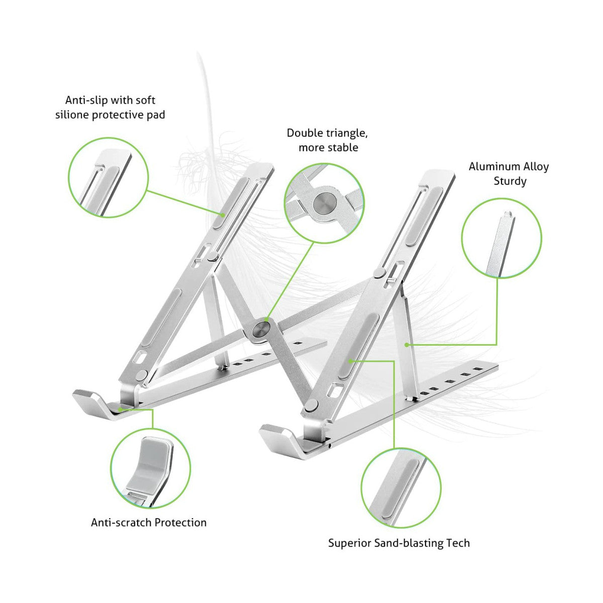Techly ICA-TBL 134TY supporto per laptop Supporto per computer portatile Argento 40,6 cm (16 pollici)