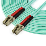 StarTech.com Cavo in fibra ottica multimodale da LC/UPC a LC/UPC OM4 da 10 m - Fibra LOMMF/VCSEL Zipcord da 50/125 µm, Reti 100G - Bassa perdita di inserzione - Cavo patch in fibra LSZH - Turchese