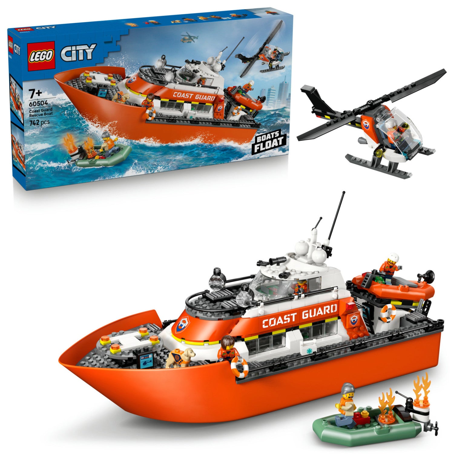 LEGO City Motoscafo Di Soccorso Ed Elicottero Della Guardia Costiera 60504
