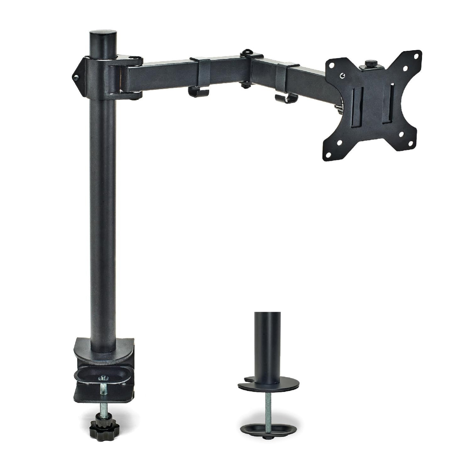 Overmust Braccio Singolo Per Monitor 13-32", Regolabile In Altezza 410mm, Capacità 10 Kg, Estensione 460mm, Vesa 75x75/100x100, Nero