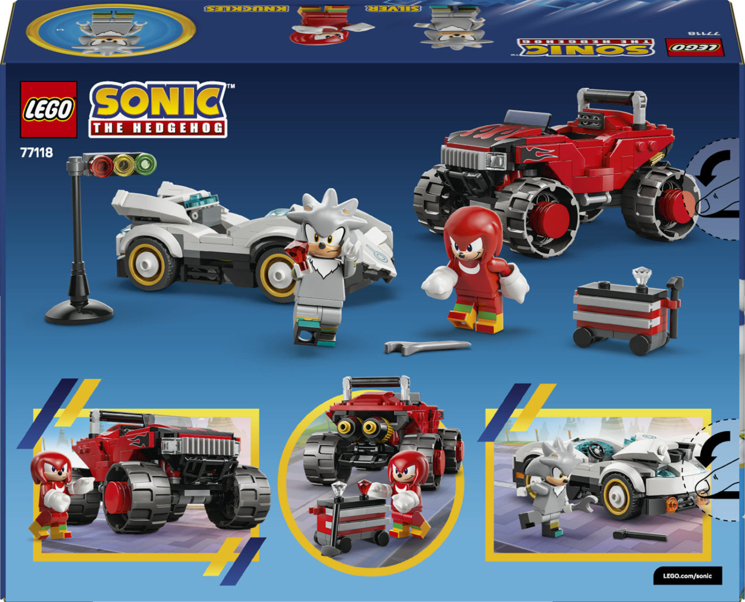 LEGO Sonic the Hedgehog Auto di Silver vs Monster Truck di Knuckles 77118 Set da Costruzione 378 Pezzi per Bambini 8