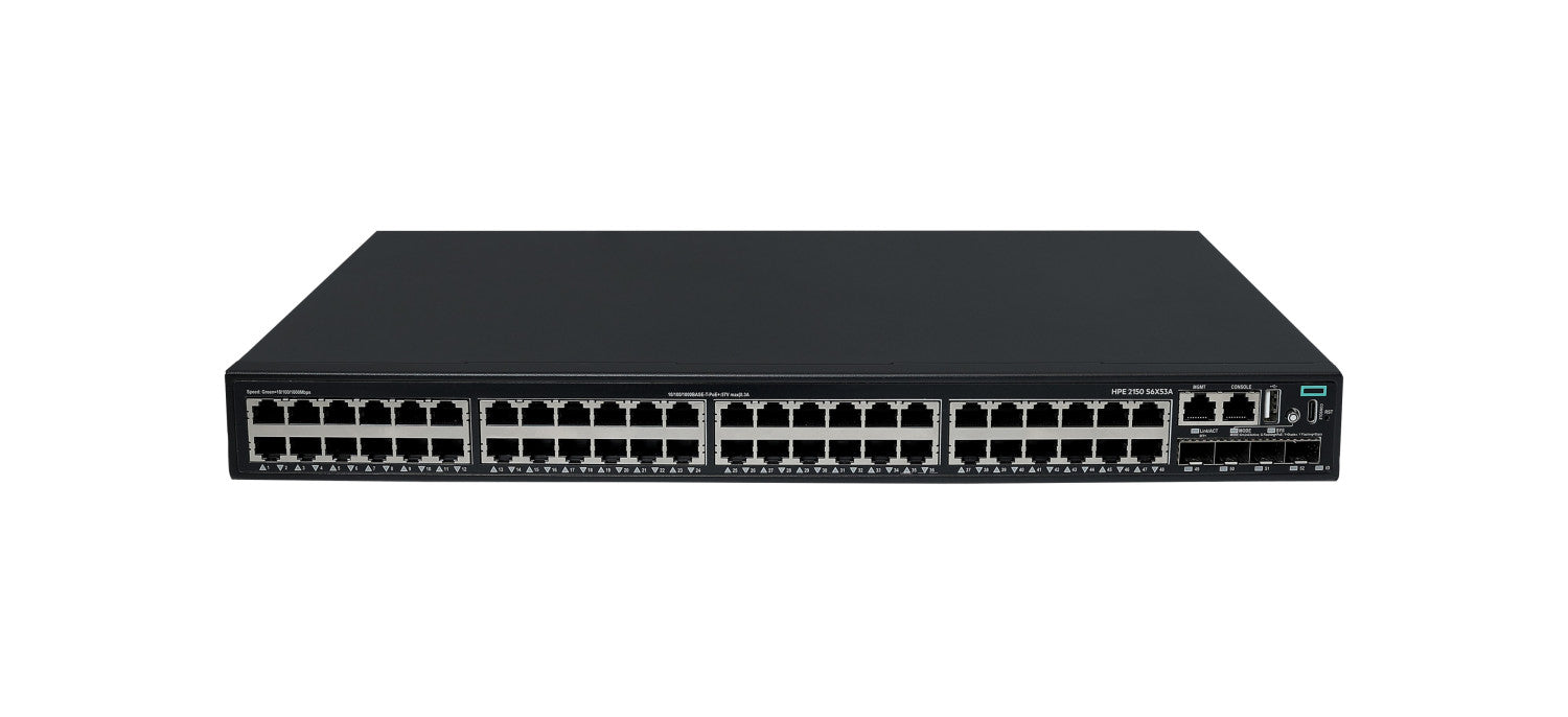 HPE Networking CW 2150 48p 10M/100M/1G PoE 4p SFP 1G/10G 390W Switch
