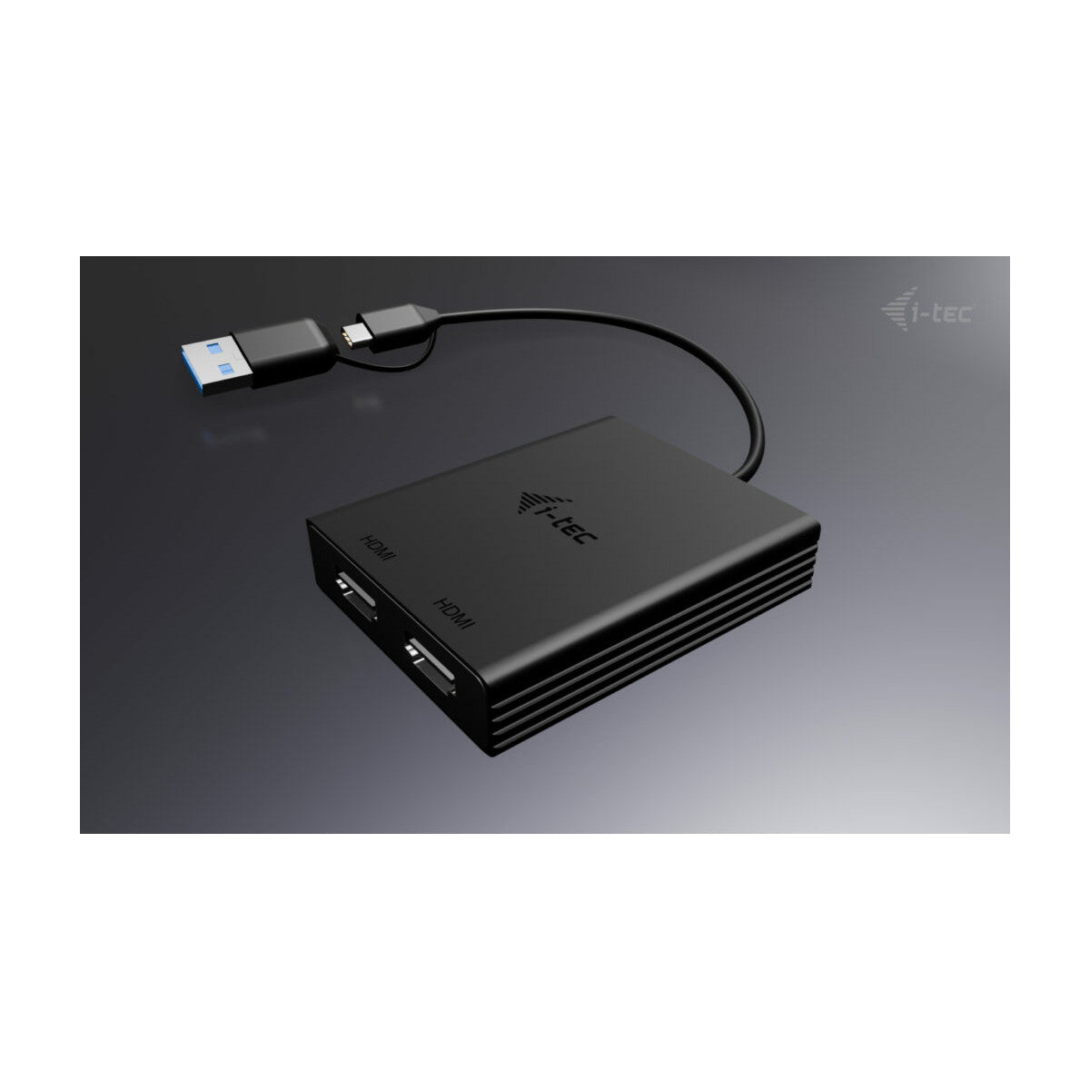 i-tec USB-A/USB-C Dual 4K/60 Hz HDMI Video Adapter