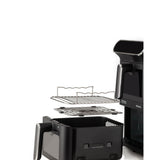 Ariete 4640 Air Fryer Vertical Duo - Friggitrice Ad Aria Doppia Verticale, 11L, 2460W, 6 Programmi, Funzioni Sync E Dual, Fino A 200 C, Nera