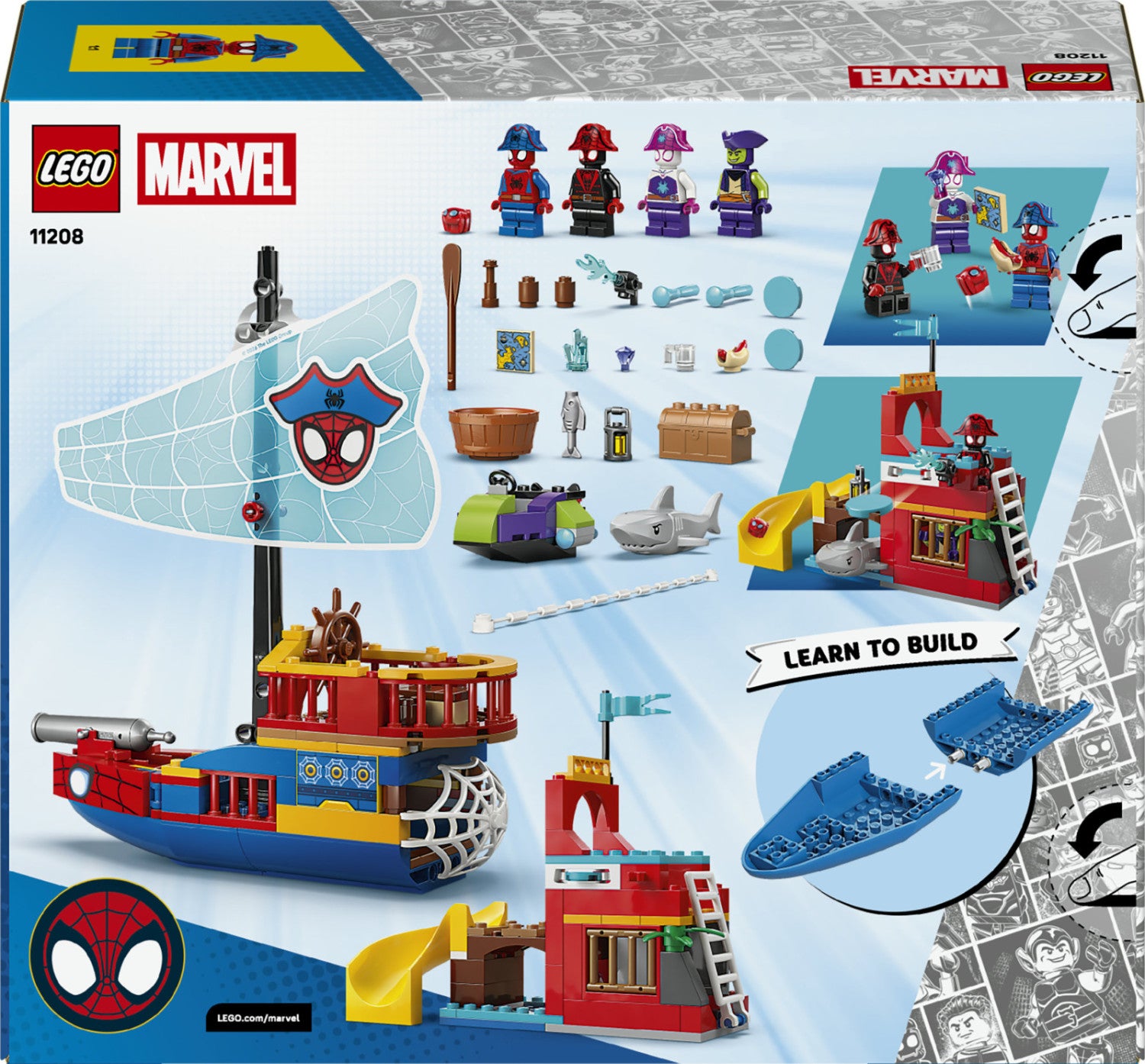 LEGO Marvel Nave Pirata del Team Spidey 11208 Set da Costruzione 201 Pezzi 4 Minifigure dai 4 Anni