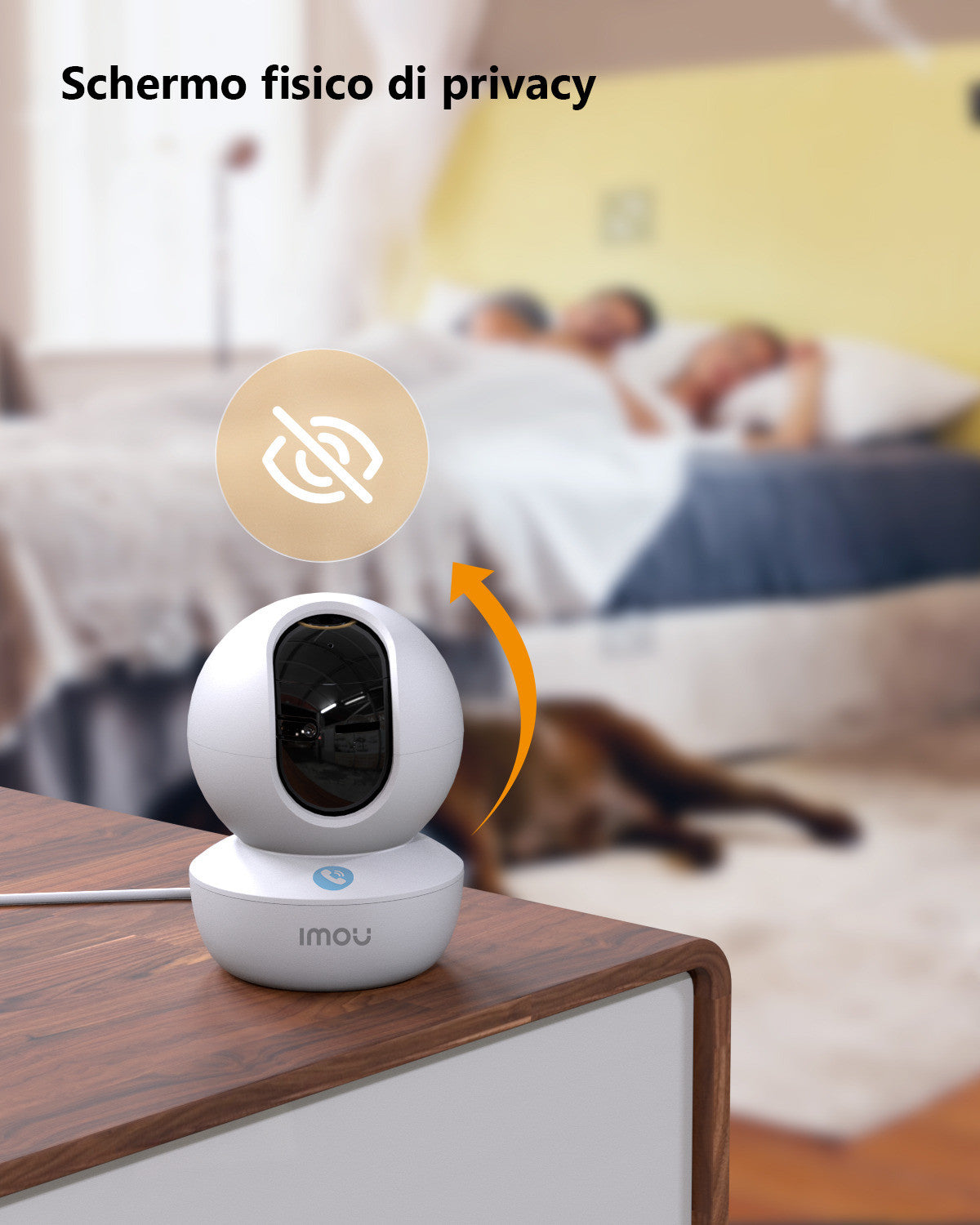 Imou RANGER RC 2K Telecamera motorizzata da interno 2K 3MP con sirena e pulsante chiamata rapida, WI-FI 6 (2,4 GHz e 5 GHz)