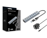 Conceptronic HUBBIES20GP hub di interfaccia USB 3.2 Gen 1 (3.1 Gen 1) Type-C 5000 Mbit/s Grigio