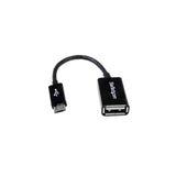 StarTech.com Cavo Adattatore micro USB a USB femmina OTG da viaggio 12cm M/F - Nero