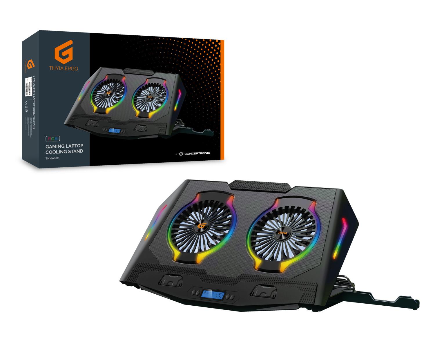 Conceptronic THYIA02B base di raffreddamento per laptop 43,2 cm (17") Nero