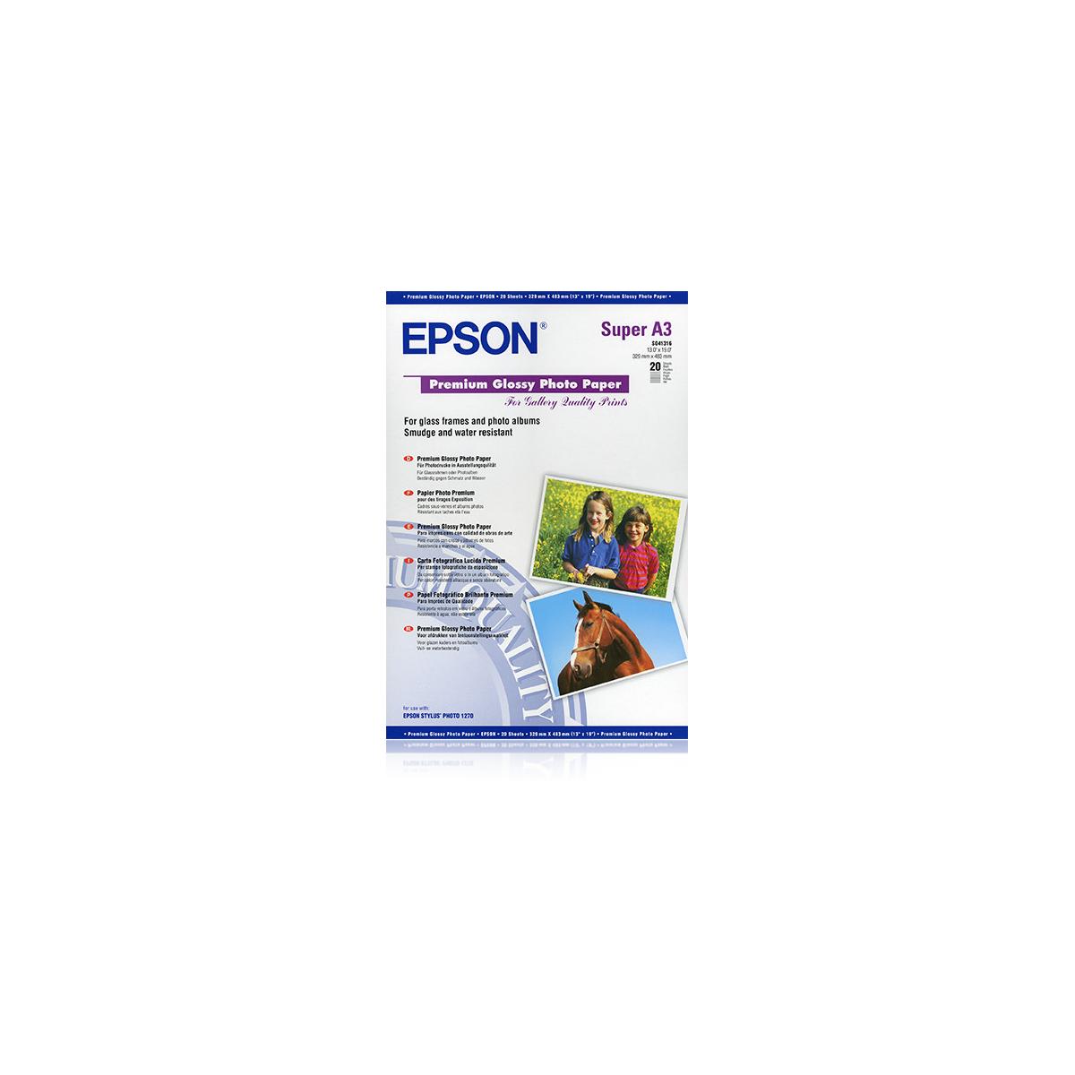 Epson Premium Glossy Photo Paper carta inkjet A3 (330x483 mm) 20 fogli