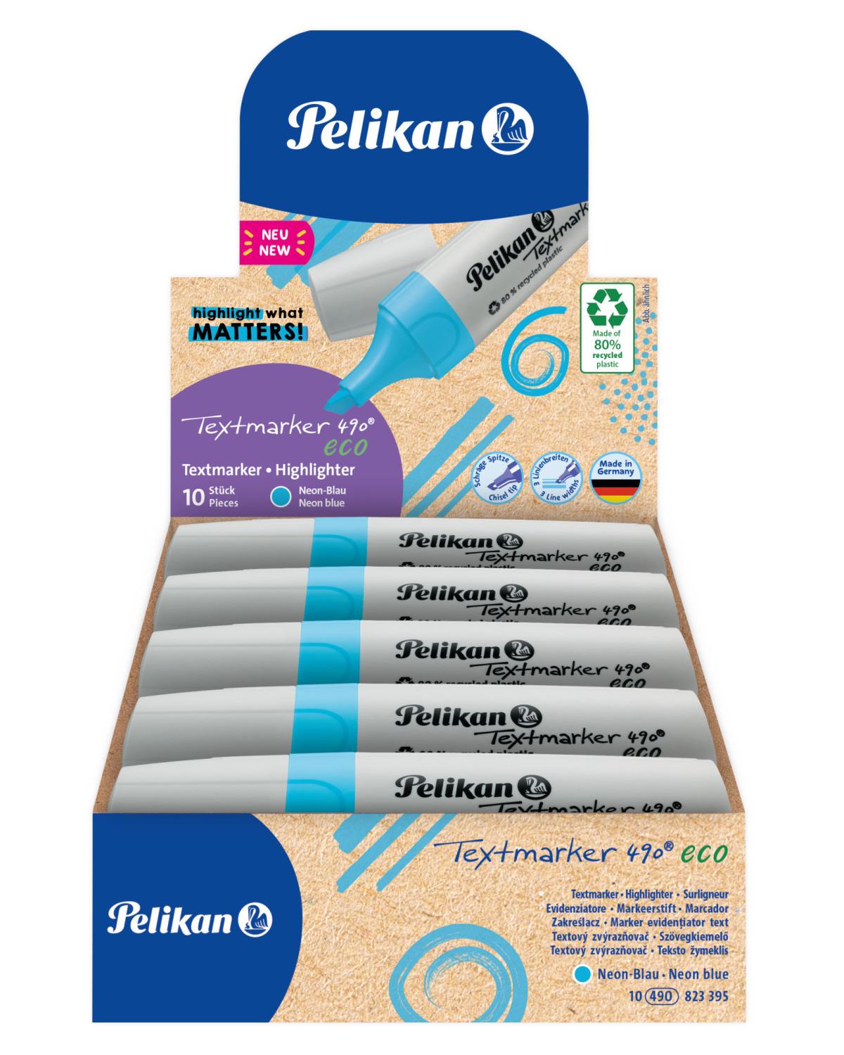 Pelikan Textmarker 490 eco evidenziatore 10 pz Punta smussata