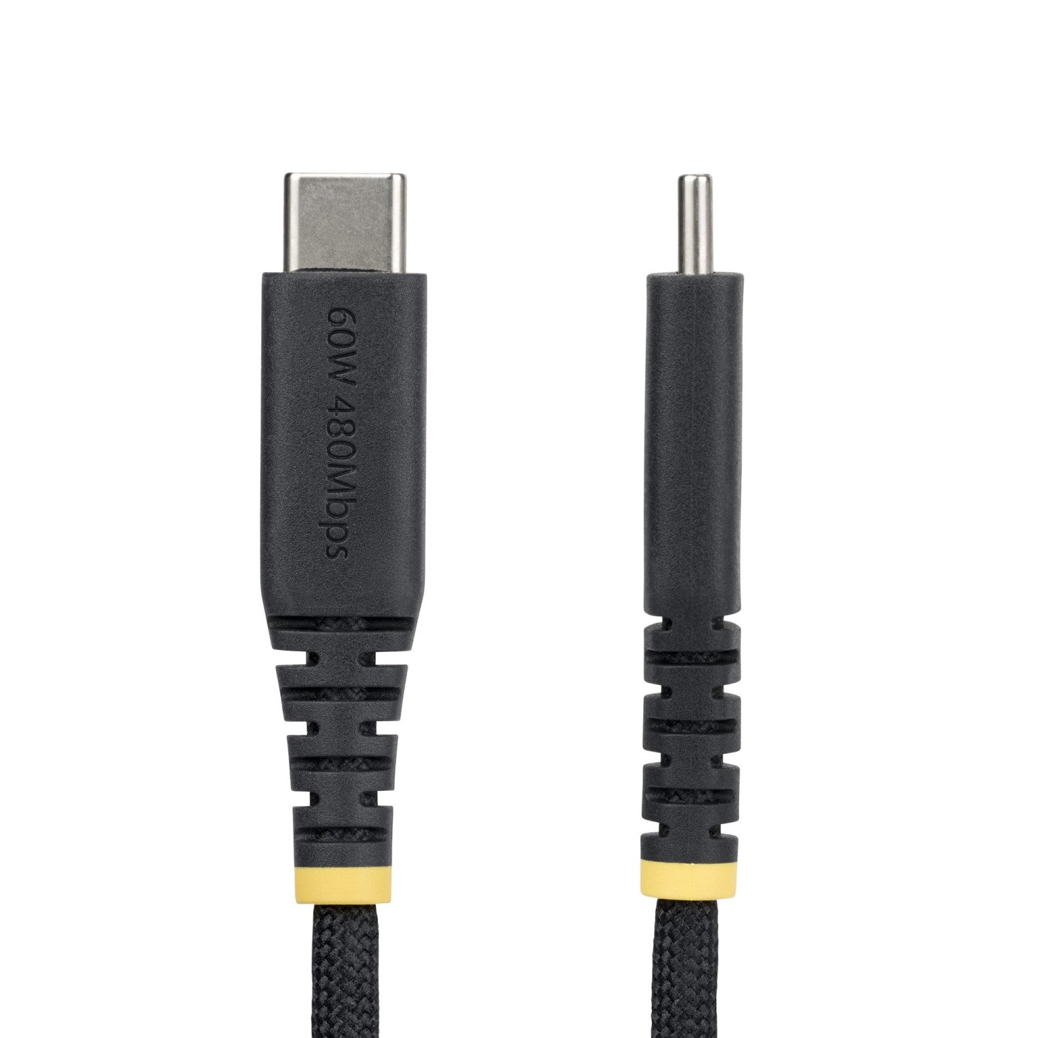 StarTech.com Cavo di Ricarica USB-C da 2m, 60W (3A) PD, Guaina con Doppio Strato Intrecciato in Nylon/TPE, Robusto Cavetto USB 2.0 per la Ricarica di Laptop