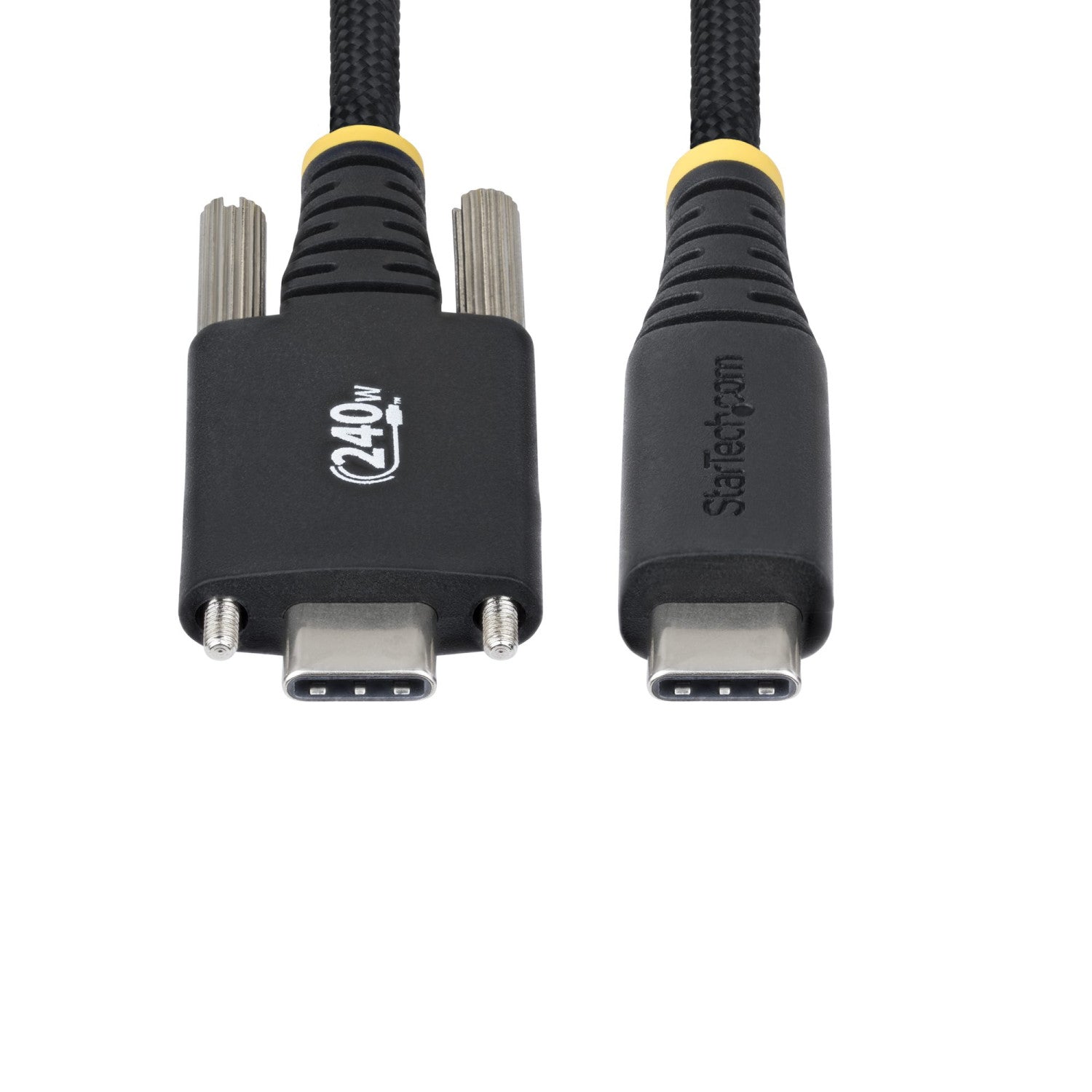 StarTech.com Cavo di ricarica USB-C da 3m, chiusura a vite laterale, 240W (5A) PD EPR, rivestimento in silicone con nylon intrecciato, USB 2.0, certificato USB-IF