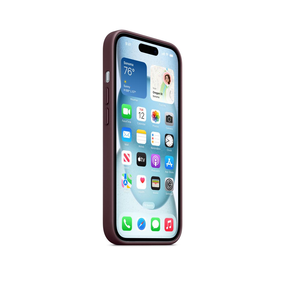 Apple Custodia Cover Case MagSafe in Tessuto Finewoven per Iphone 15 A3090 Gelso