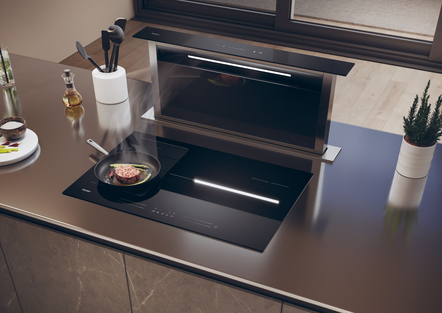 Haier I-Move Series 6 HAMTSJ86MC/1 Nero Da incasso 59 cm Piano cottura a induzione 6 Fornelli