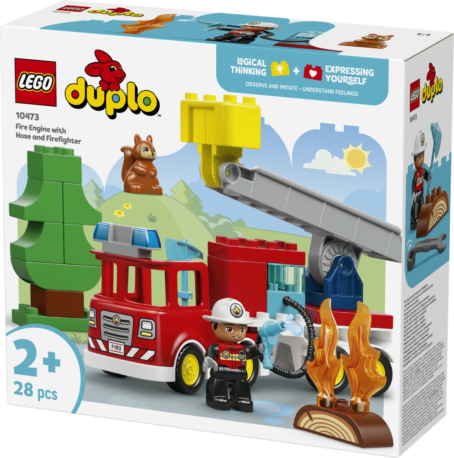 LEGO DUPLO Autopompa con Manichetta e Pompiere 10473 Set da Costruzione 28 Pezzi per Bambini dai 2 Anni