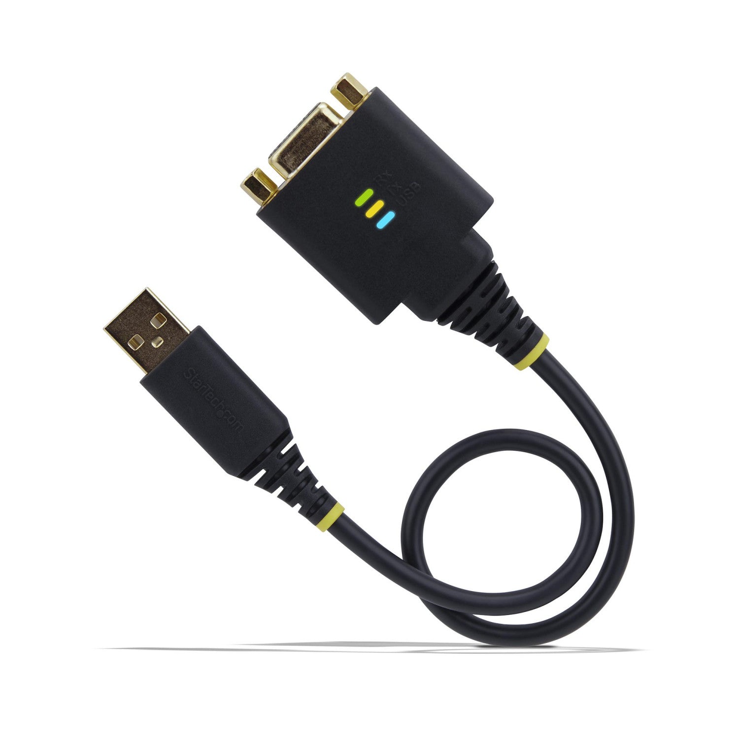 StarTech.com Cavo Adattatore USB a Seriale Null Modem da 30cm, Convertitore da USB-A a DB9 RS232 COM Retention con Dadi/Viti Intercambiabili, FTDI, Win/macOS/Linux