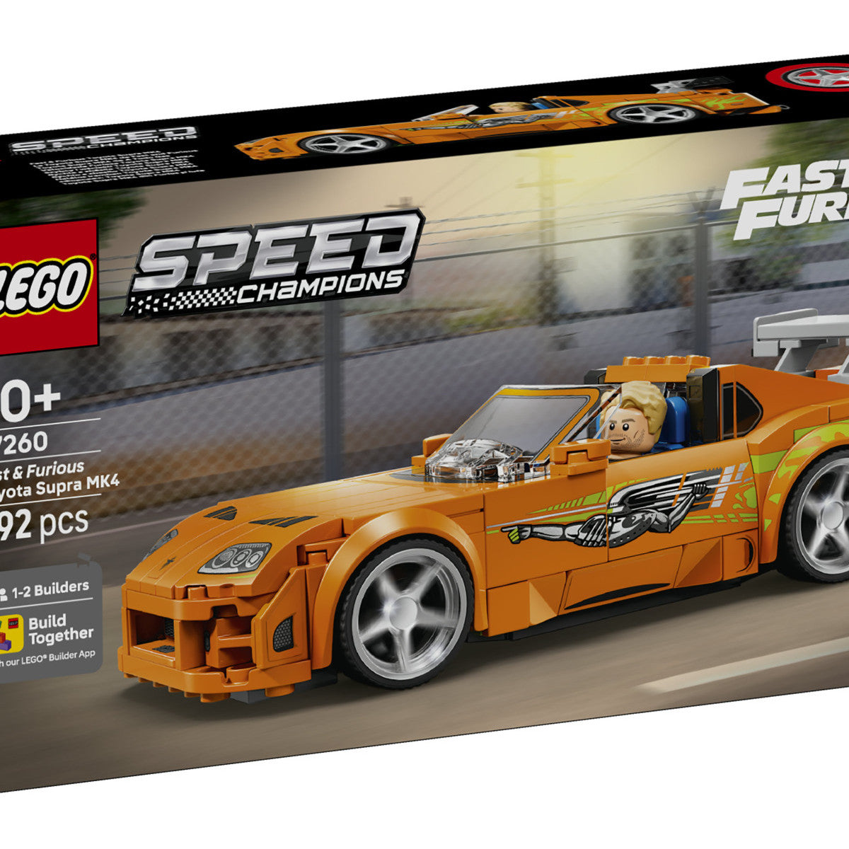 Lego Speed Champions 77260 The Fast And The Furious Toyota Supra MK4, Macchina Giocattolo Con Minifigure, Regalo Stem Da 10