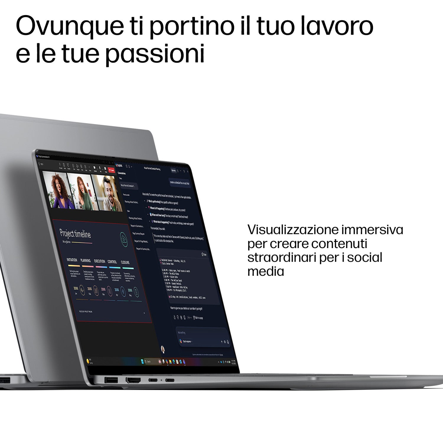 HP E0BL1EA laptop Copilot+ PC AMD Ryzen AI 7 445 Computer portatile 40,6 cm (16") 2K 16 GB LPDDR5x-SDRAM 1 TB SSD Wi-Fi 6 (802.11ax) Windows 11 Home Argento