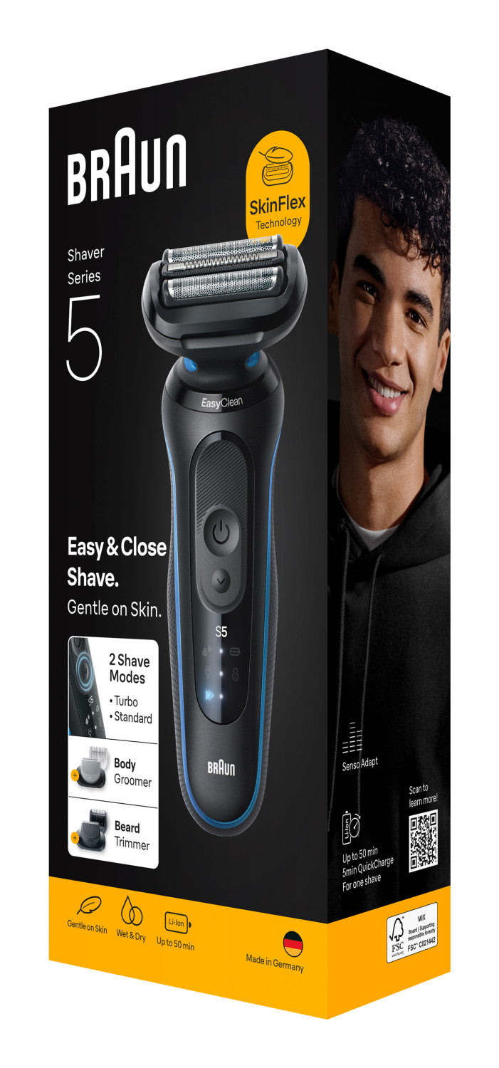 Braun Series 5 52-B1650S rasoio elettrico Trimmer Blu