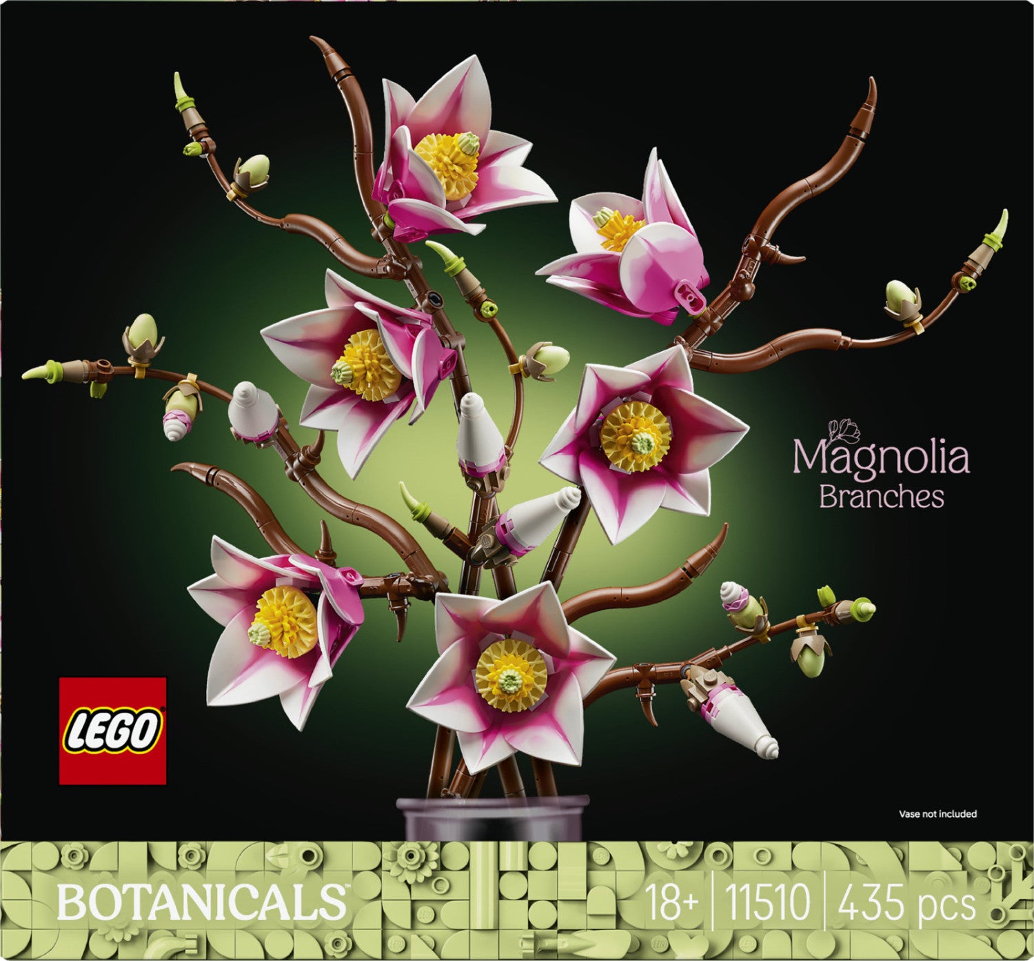 LEGO Botanicals 11510 Rametti di Magnolia Set da Costruzione per Adulti 435 Pezzi