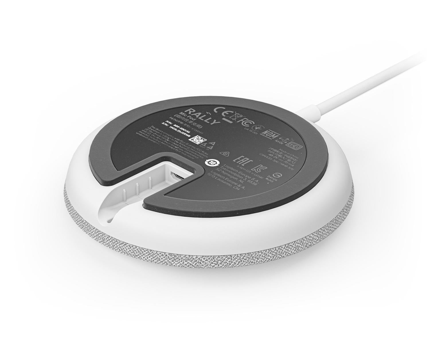 Logitech Rally Mic Pod Bianco Microfono da tavolo