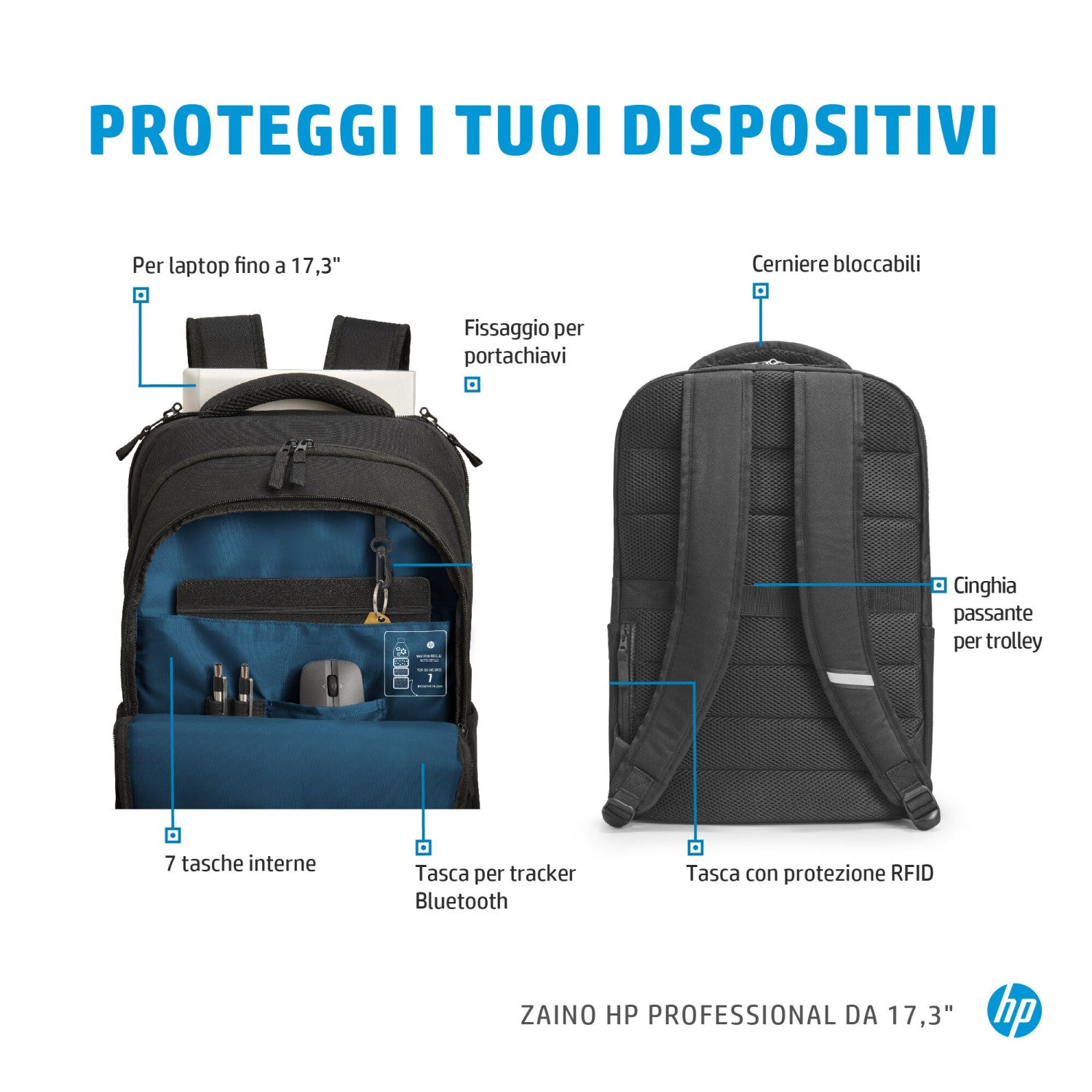 HP Zaino Professional da 17,3pollici