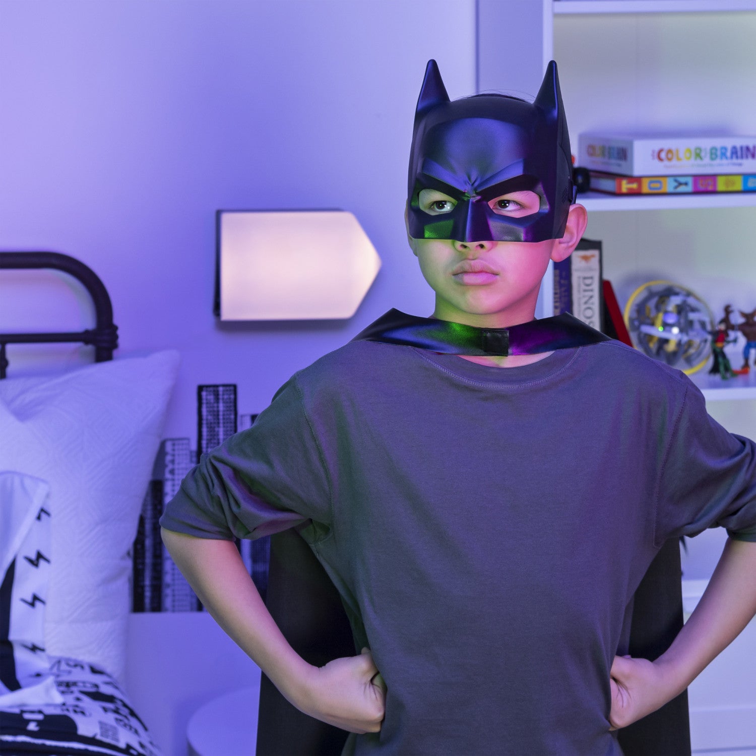 DC Comics , maschera di Batman, accessori per costume da supereroe, gioco di finzione per bambini e bambine da 3 anni in su