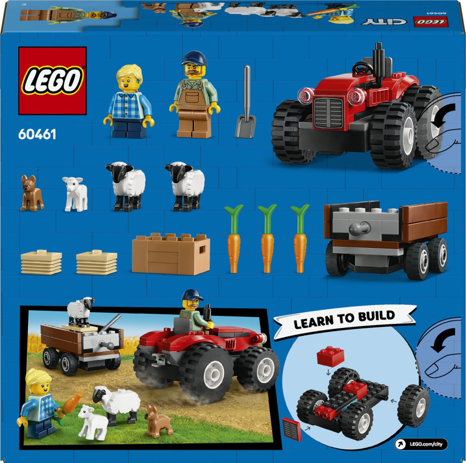Lego City 60461 Trattore Agricolo Rosso Con Rimorchio E Pecore