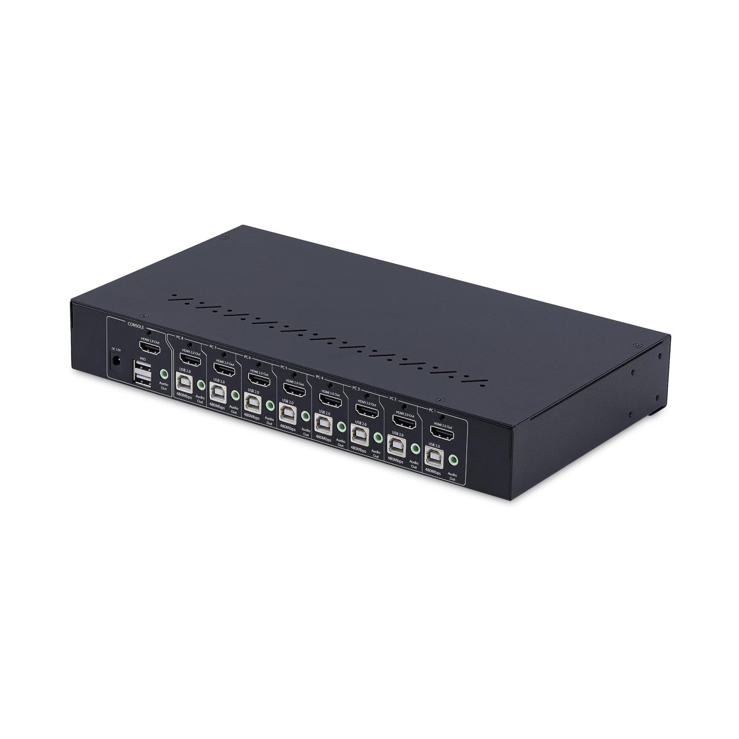 StarTech.com KVM Switch HDMI a 8 Porte con Kit Rack da 1U, 4K 60Hz HDMI 2.0, hub USB a 4 Porte, Commutazione con Tasti a Scelta Rapida, Indipendente dal SO, TAA