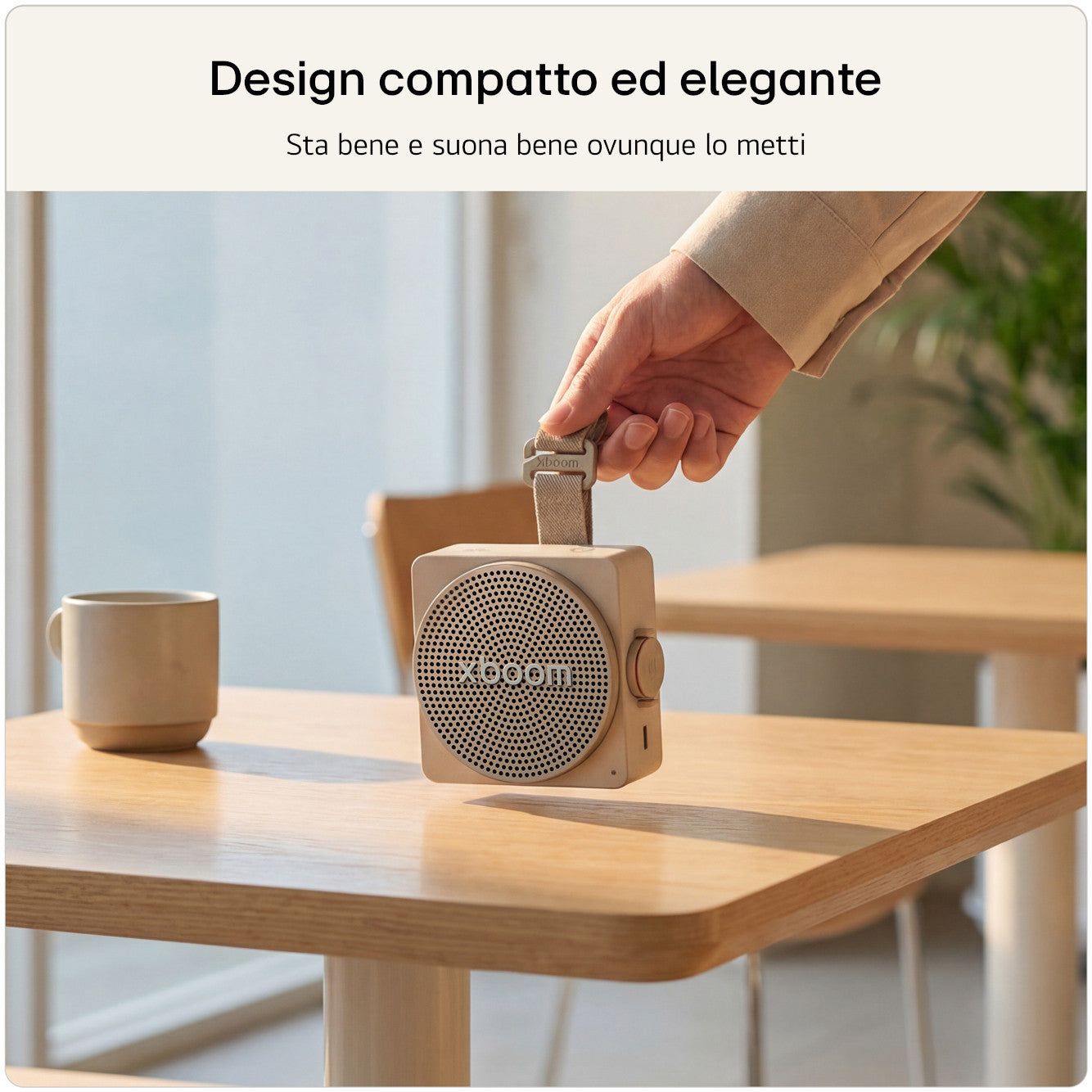 LG xboom Mini by will.i.am, Speaker Bluetooth portatile 5W, Compatto e versatile, 10 ore di autonomia, IP67, Grey