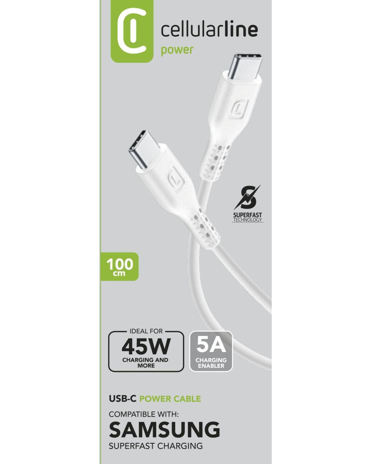Cellularline USB cable 5A - USB-C to USB-C
