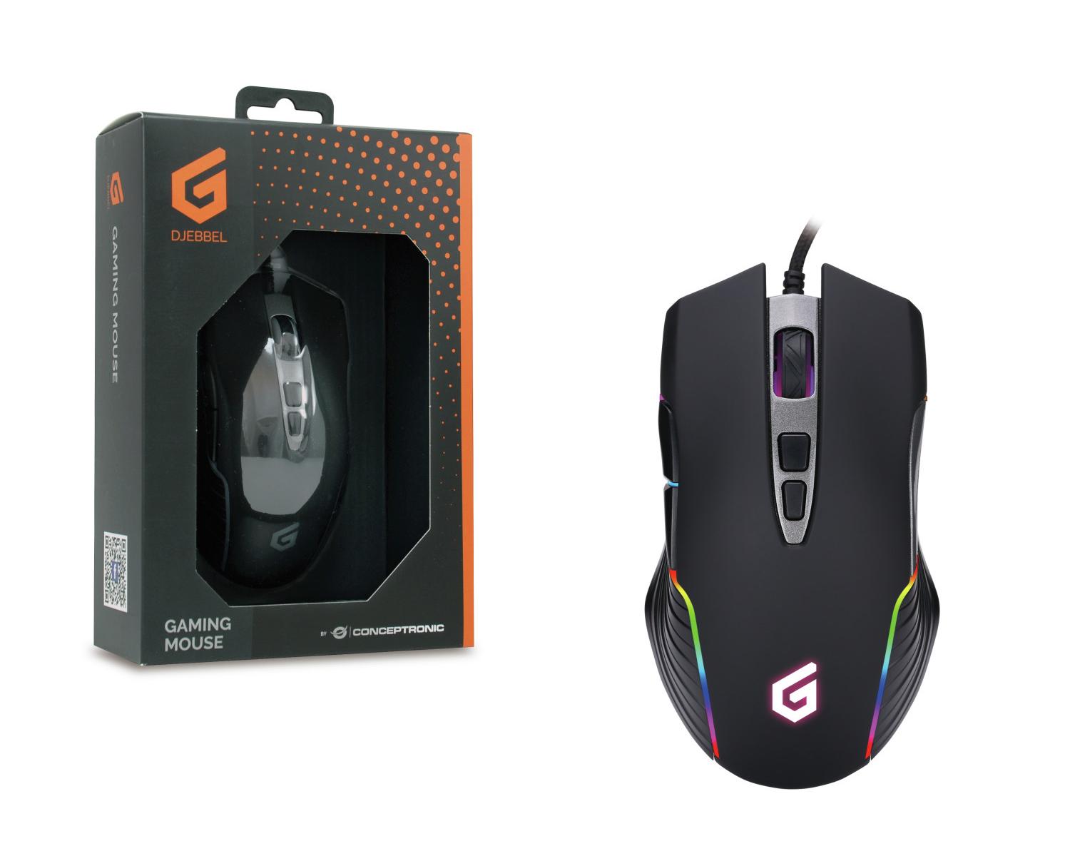 Conceptronic DJEBBEL mouse USB tipo A Ottico 7200 DPI