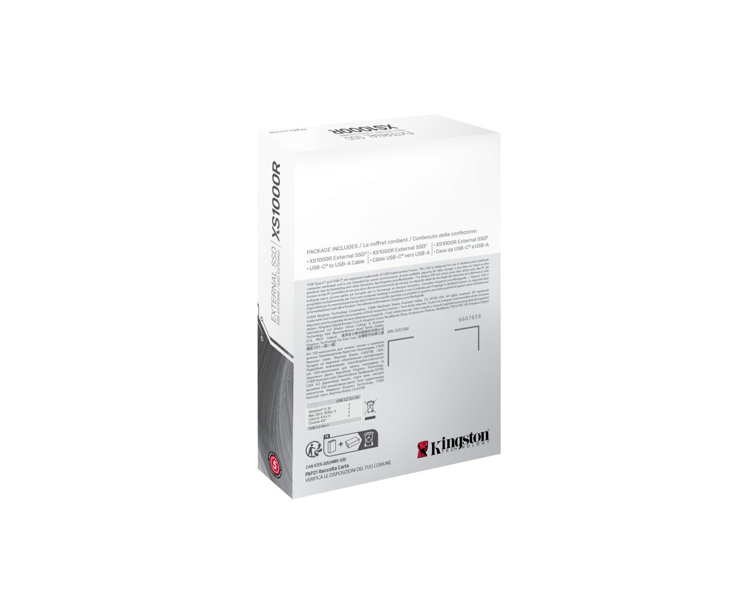 Kingston Technology 1TB SSD esterno XS1000 USB 3.2 Gen 2. Rosso
