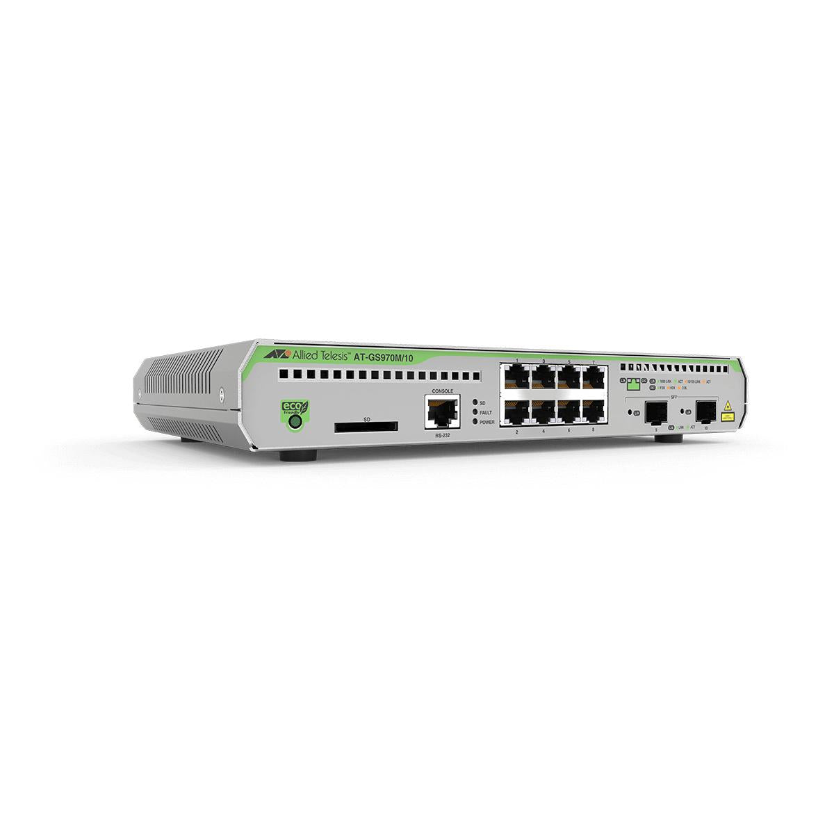 Allied Telesis AT-GS970M/10PS-50 Gestito L3 Gigabit Ethernet (10/100/1000) Supporto Power over Ethernet (PoE) 1U Nero, Grigio