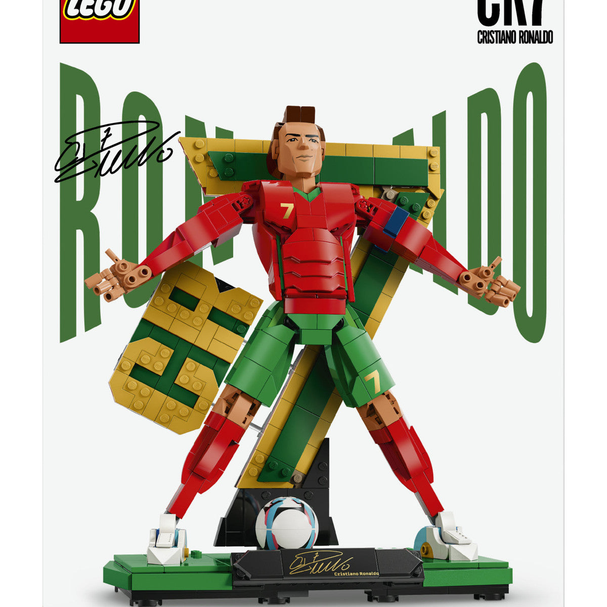 Lego Editions 43016 Cristiano Ronaldo Leggenda Del Calcio, Action Figure Giocattolo 3D Da Esposizione, Regalo Bambini 12