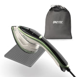 Imetec Steam Easy, ferro da stiro portatile verticale, stira in verticale e orizzontale, piastra ceramica, tripla regolazione di vapore e temperatura, display digitale, pronto in 30pollici, 1200 Watt