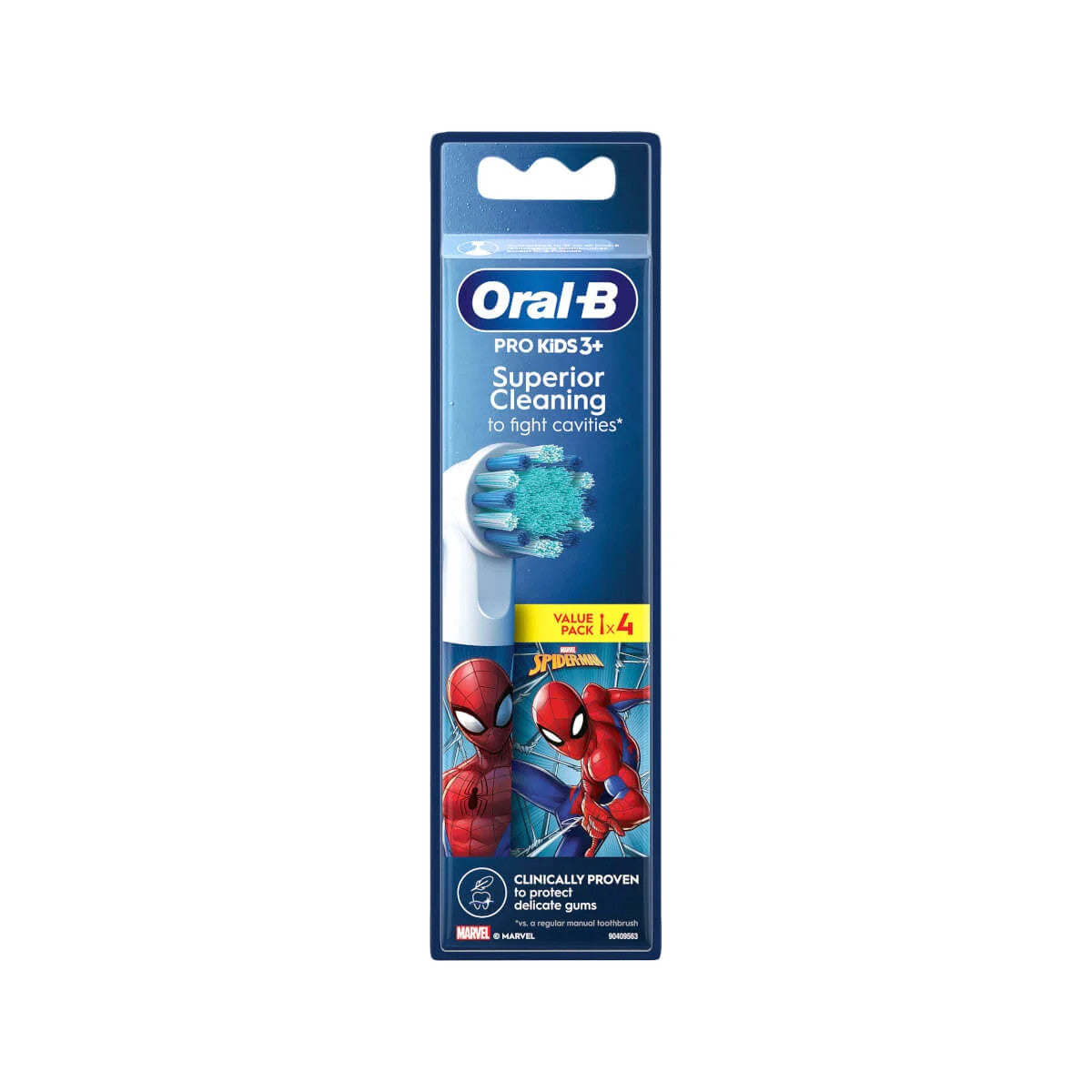 Oral-B Kids Pro Kids3 Testine per spazzolino 4 pz Multicolore, Bianco