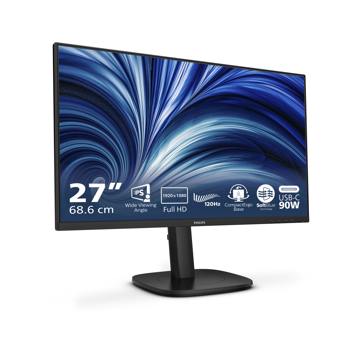 Philips 3000 series 24B2U3301/00 Monitor PC 60,5 cm (23.8") 1920 x 1080 Pixel Full HD LCD Nero