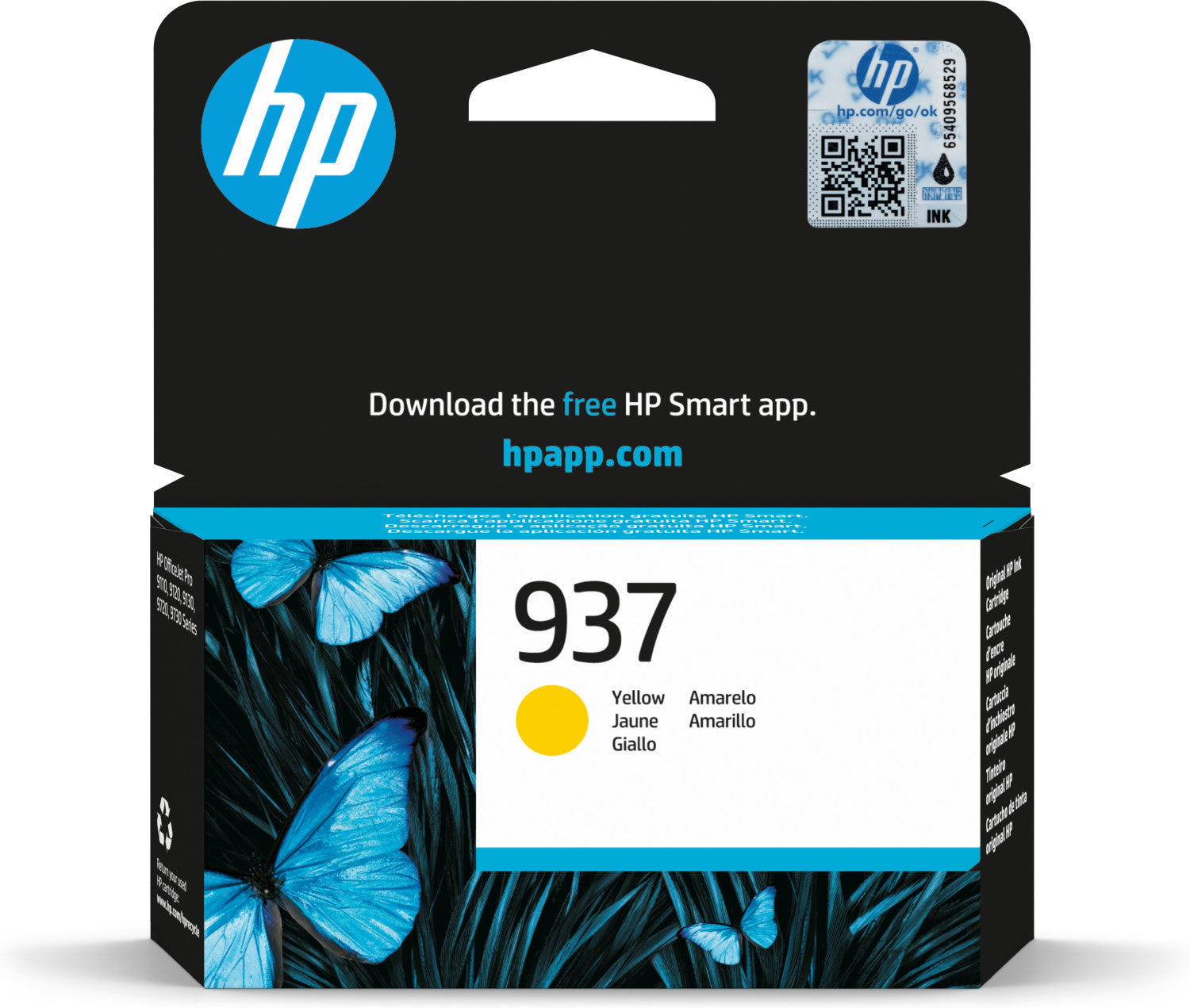 HP 937 Yellow Original Ink Cartridge Cartuccia d'Inchiostro 1 pz Resa Standard