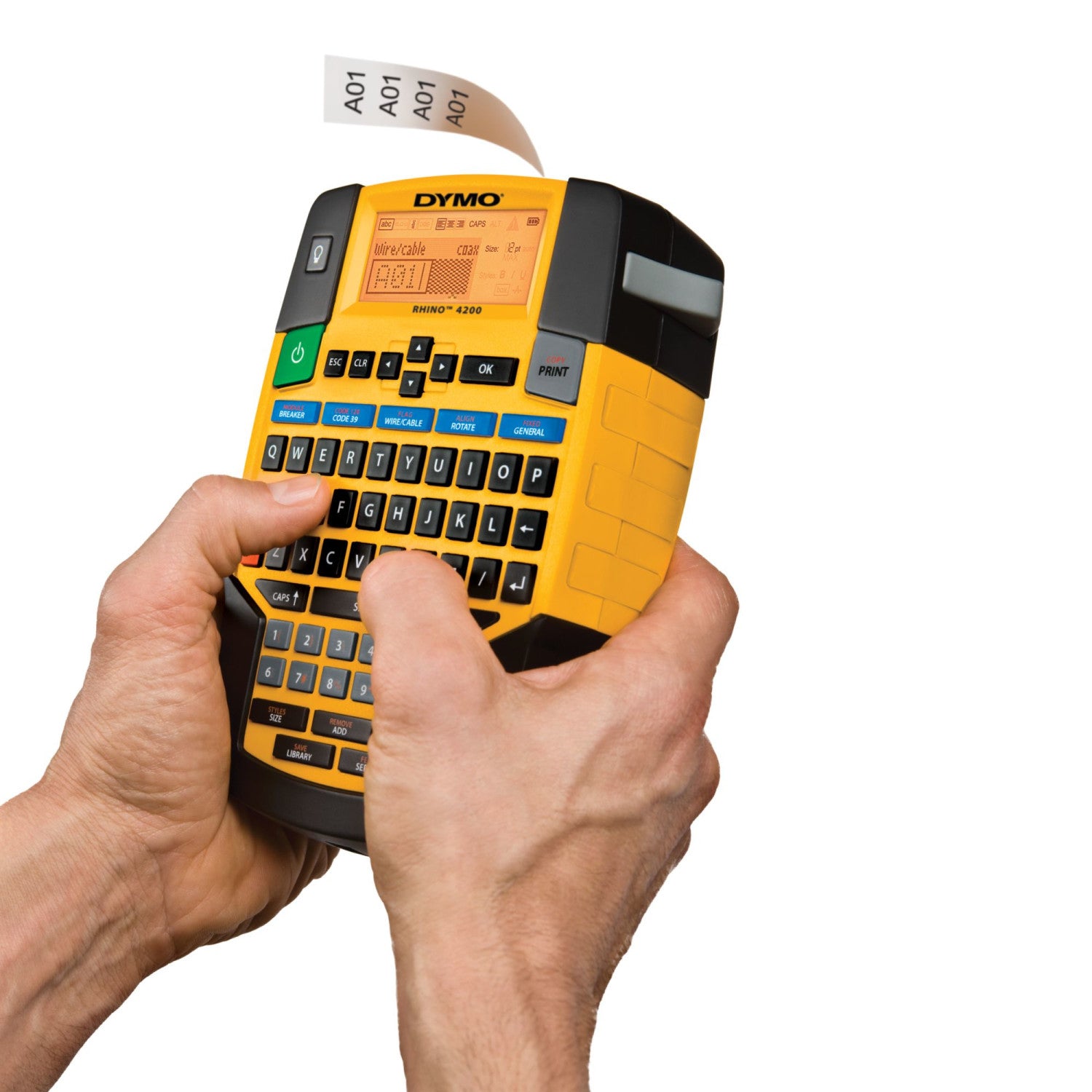DYMO S0955990 Stampante per etichette RHINO 4200 CD QWERTY Nero Arancio
