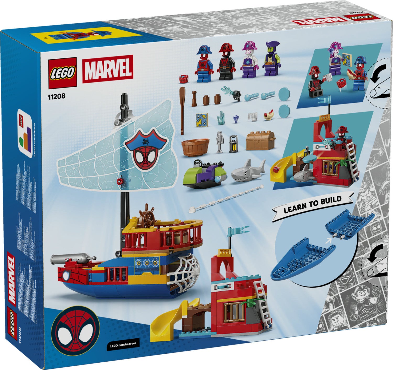LEGO Marvel Nave Pirata del Team Spidey 11208 Set da Costruzione 201 Pezzi 4 Minifigure dai 4 Anni